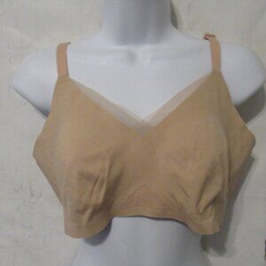 Honeylove Bra L Crossover Beige Tan Wireless Wire Free Bralette Plus Size